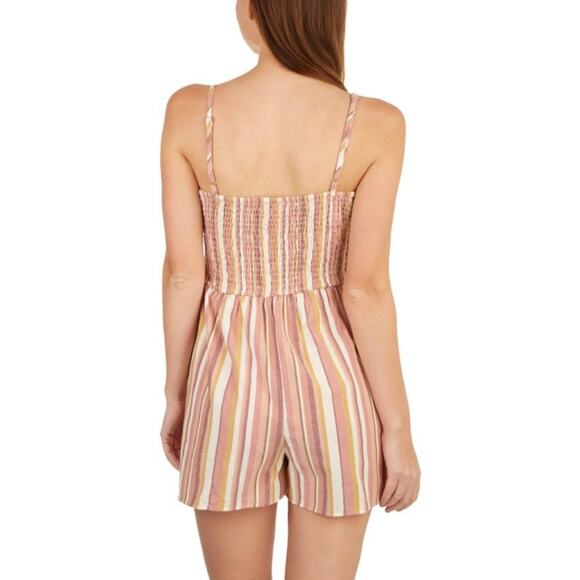 Derek Heart Striped Print Cut Out Romper Size XL - Picture 2 of 8
